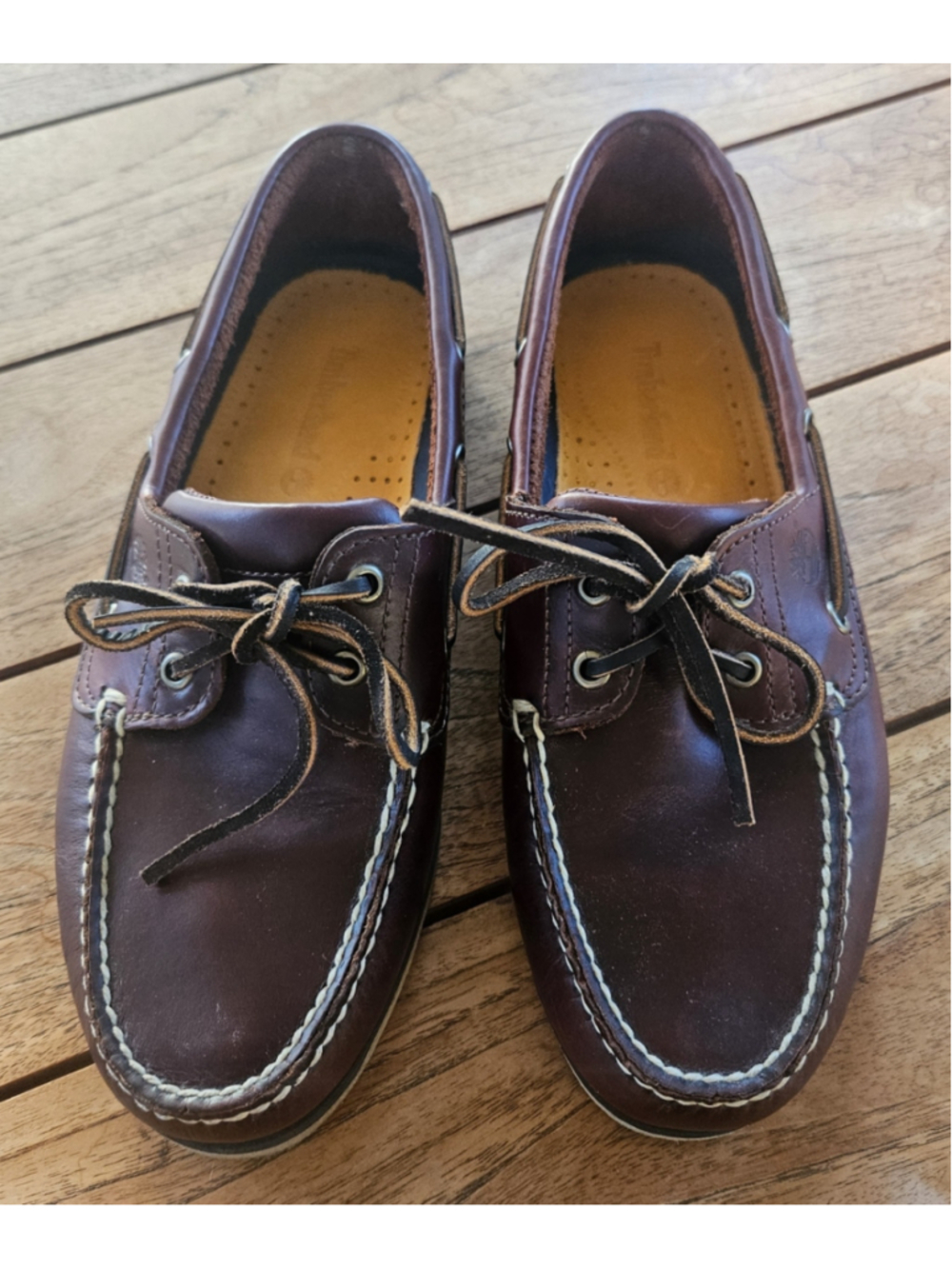 Timberland Classic 2-Eye Leather Boat Shoes Brown Rootbeer Men's 9.5 W